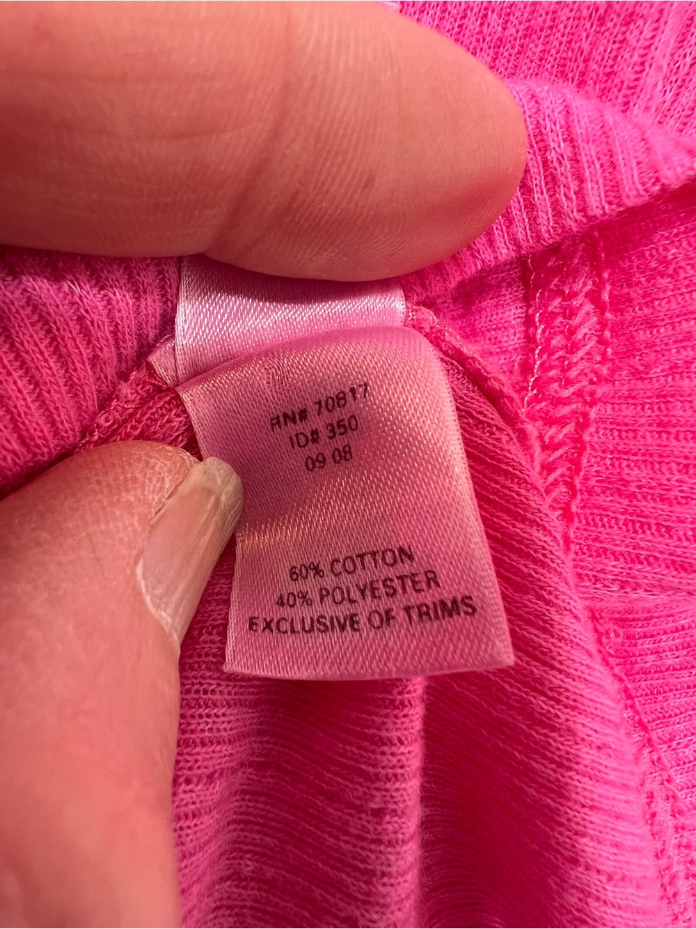 PINK Victoria's Secret Hot Pink Long-Sleeve Hooded Henley Sleepwear with Crest - Picture 5 of 6